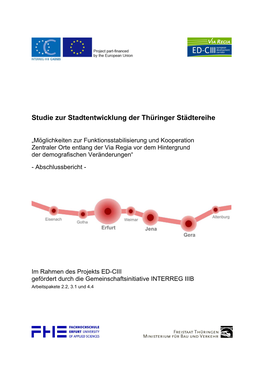 Studie Zur Stadtentwicklung Der Thüringer Städtereihe