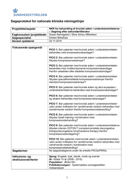 Søgeprotokol for Nationale Kliniske Retningslinjer