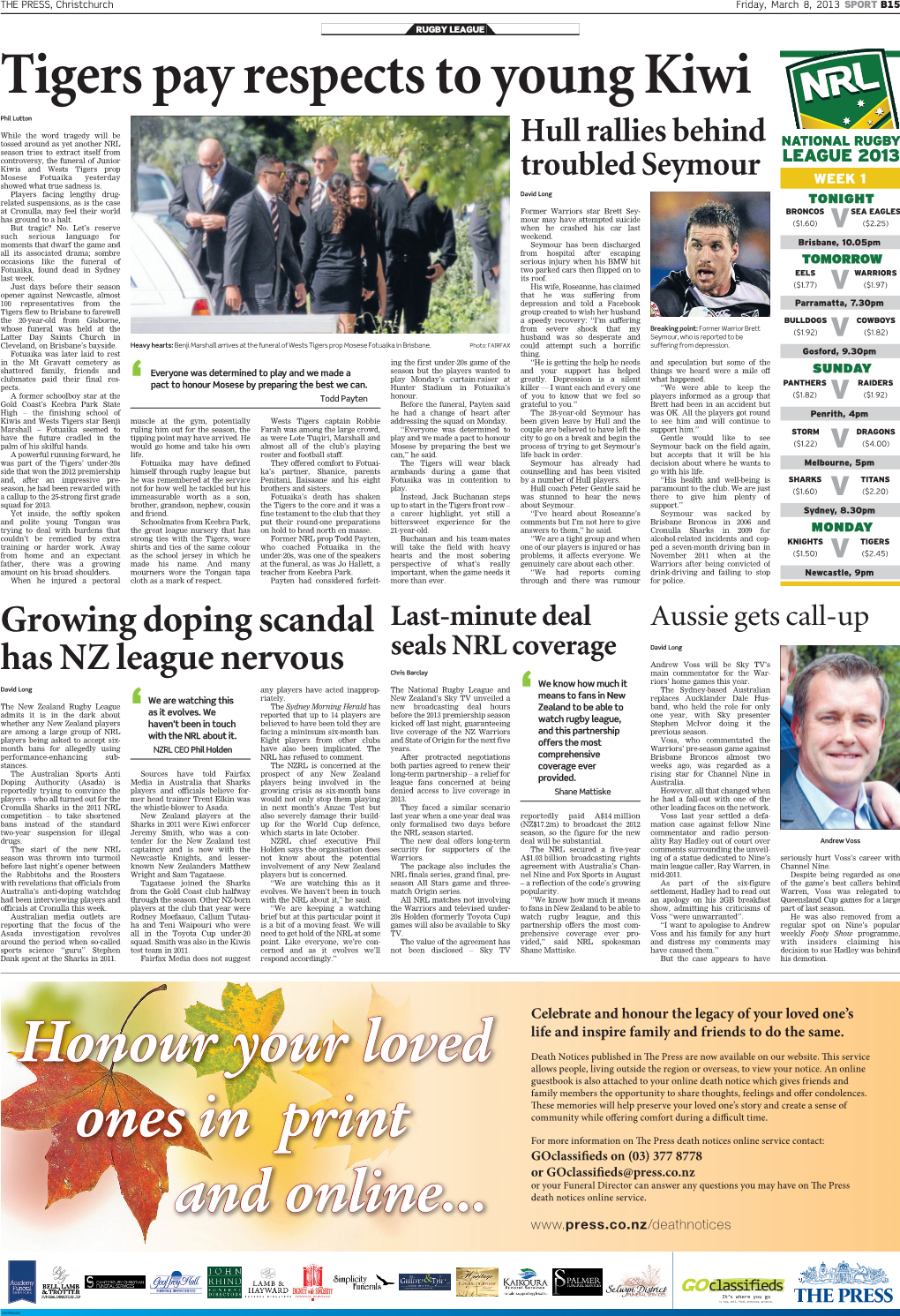 Growing Doping Scandal Has NZ League Nervous