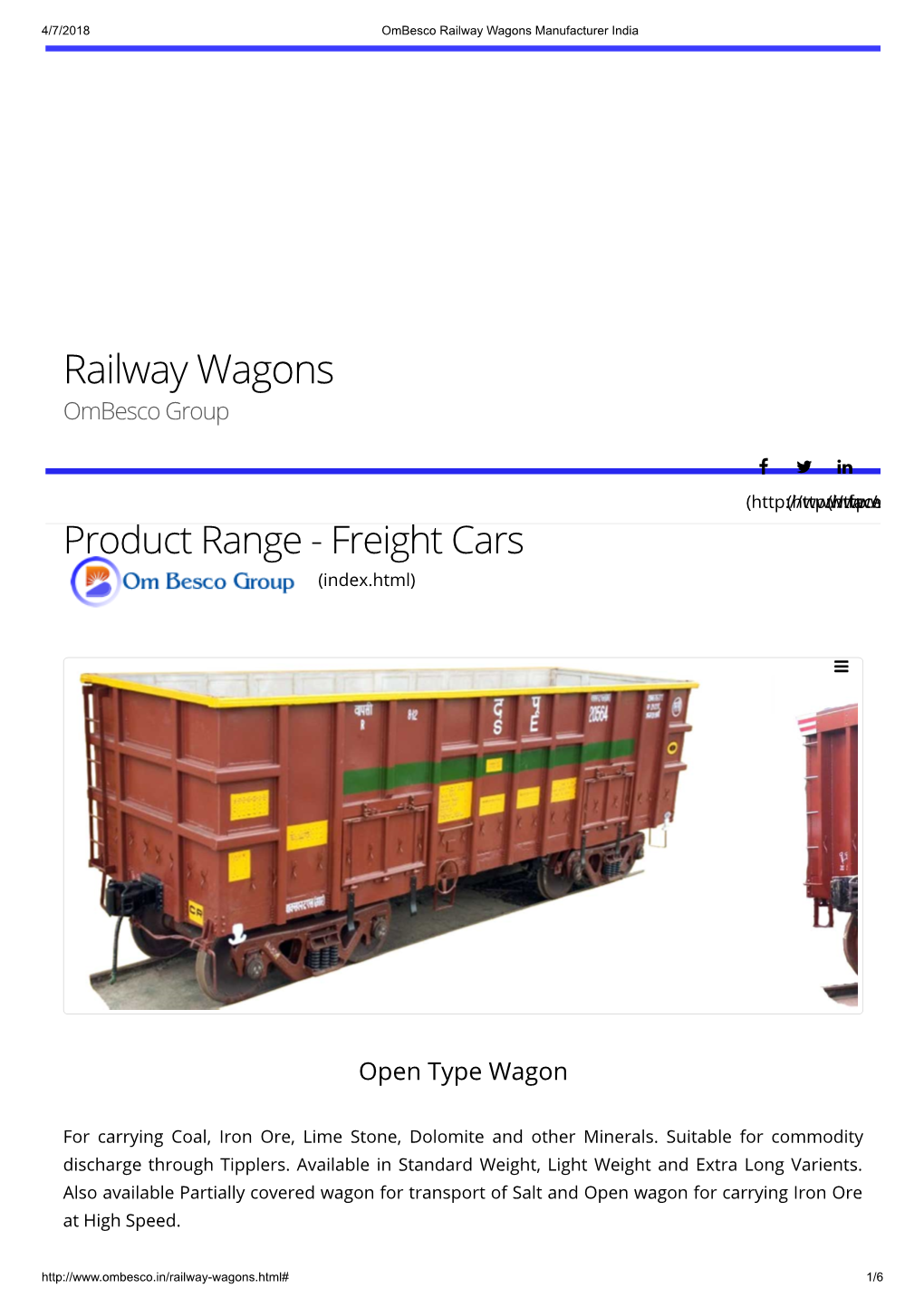 Railway Wagons Manufacturer India