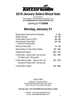 2019 TATTERSALLS JANUARY MIXED FRONT MATTER 1-32.Pmd