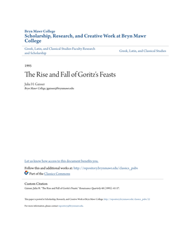 The Rise and Fall of Goritz's Feasts Julia H