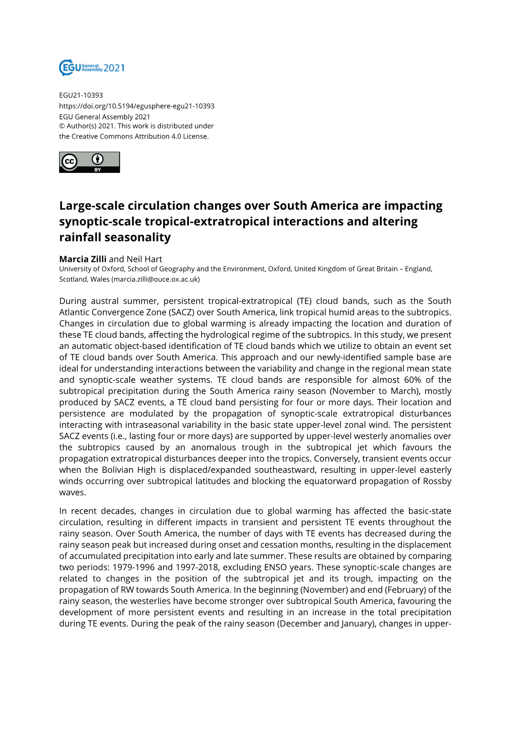 Large-Scale Circulation Changes Over South America Are Impacting Synoptic-Scale Tropical-Extratropical Interactions and Altering Rainfall Seasonality