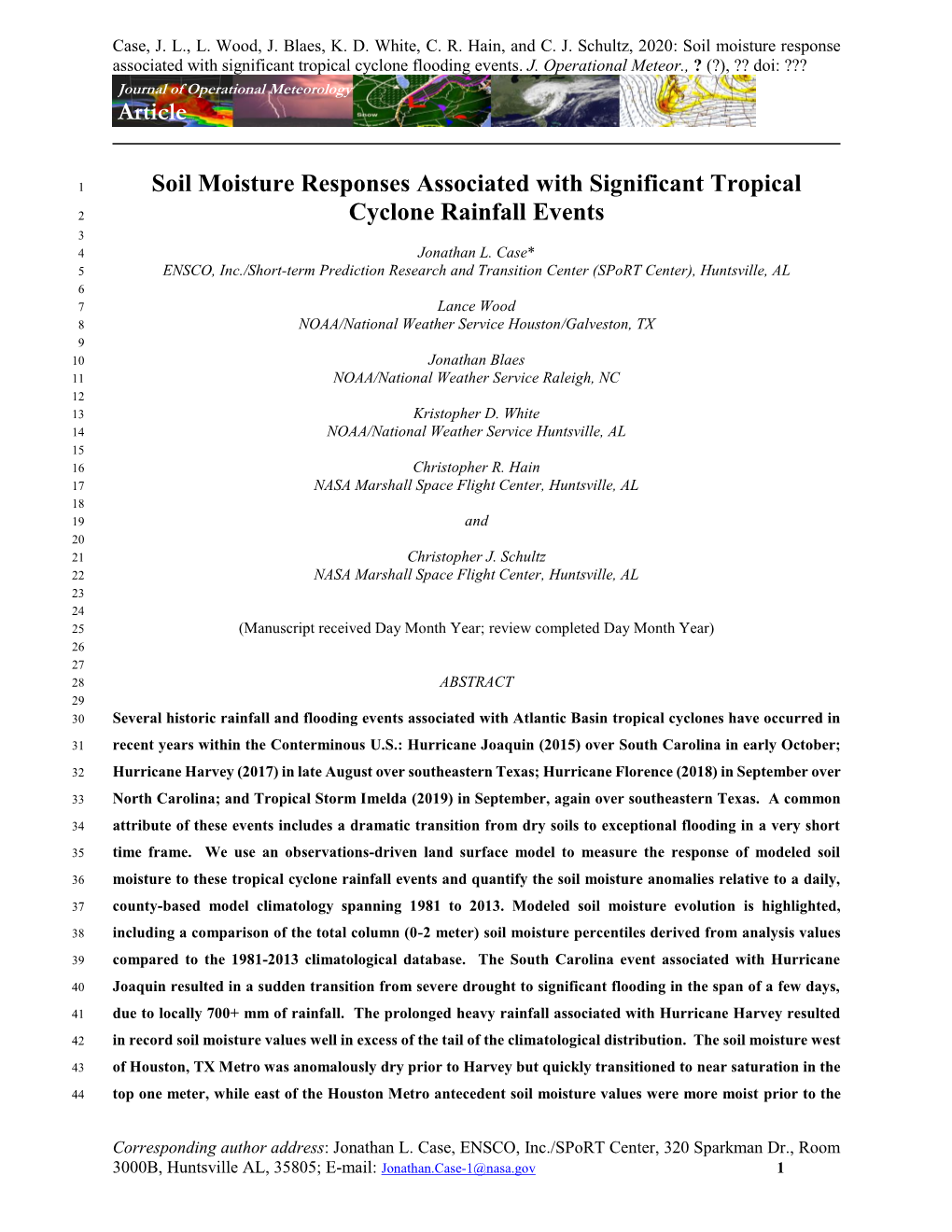 Article Soil Moisture Responses Associated with Significant Tropical