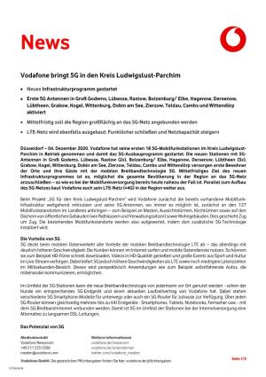 Vodafone Bringt 5G in Den Kreis Ludwigslust-Parchim