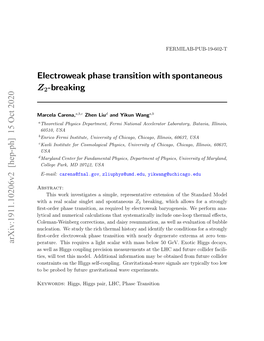 Electroweak Phase Transition with Spontaneous Z2-Breaking