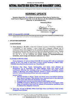 NDRRMC Update Sitrep No. 55 Flooding & Landslides