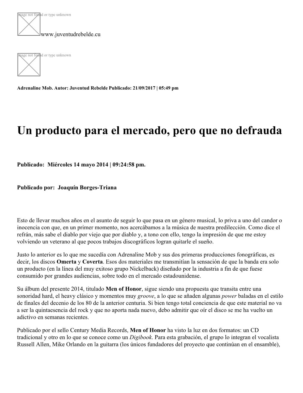 Un Producto Para El Mercado, Pero Que No Defrauda