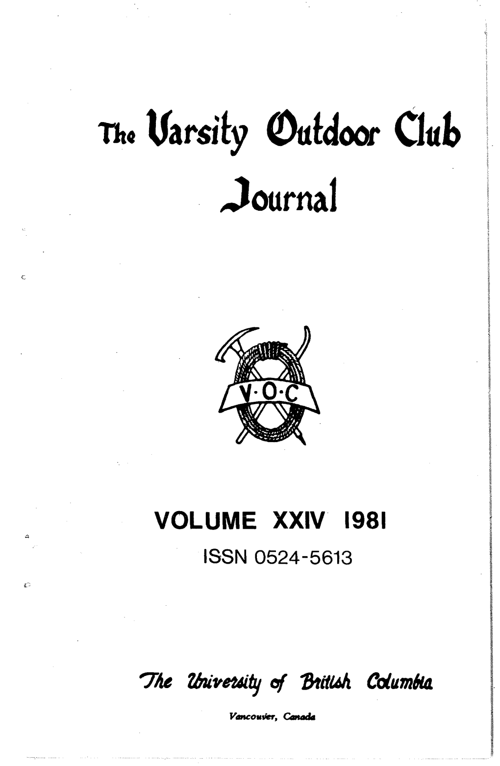 Th* Varsity Outdoor Qub \ Journal