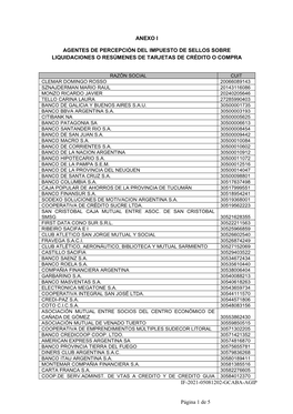 Anexo I Agentes De Percepción Del Impuesto De