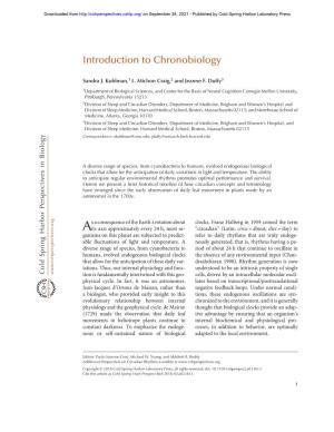 Introduction to Chronobiology