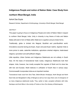Case Study from Northern West Bengal, India