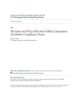 The How and Why of the New Public Corporation Tax Shelter Compliance Norm, 75 Fordham L