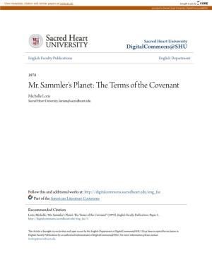 Mr. Sammler's Planet: the Terms of the Covenant