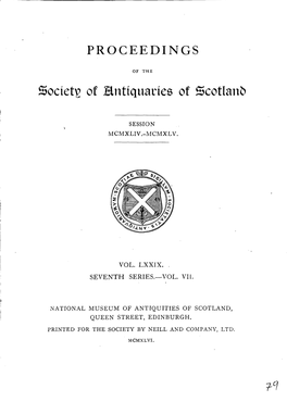 Society of Hntiquaries of Scotlanb