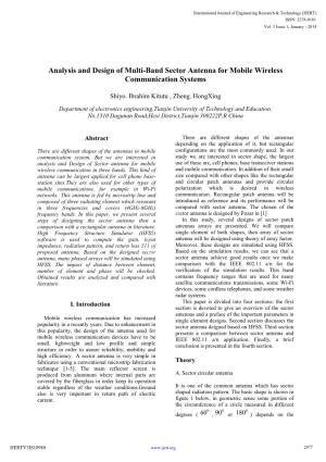 Analysis and Design of Multi-Band Sector Antenna for Mobile Wireless Communication Systems
