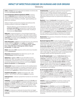 IMPACT of INFECTIOUS DISEASE on HUMANS and OUR ORIGINS Glossary