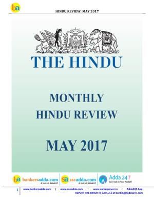Hindu Review: May 2017
