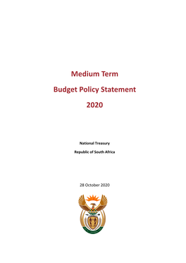 Medium Term Budget Policy Statement 2020