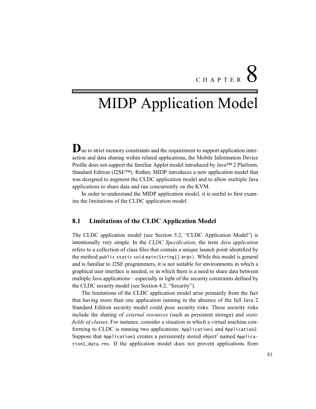 MIDP Application Model