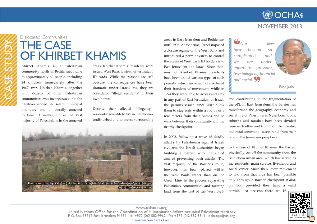 The Case of Khirbet Khamis