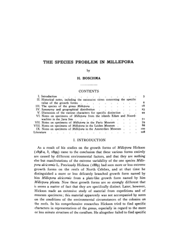 The Species Problem in Millepora