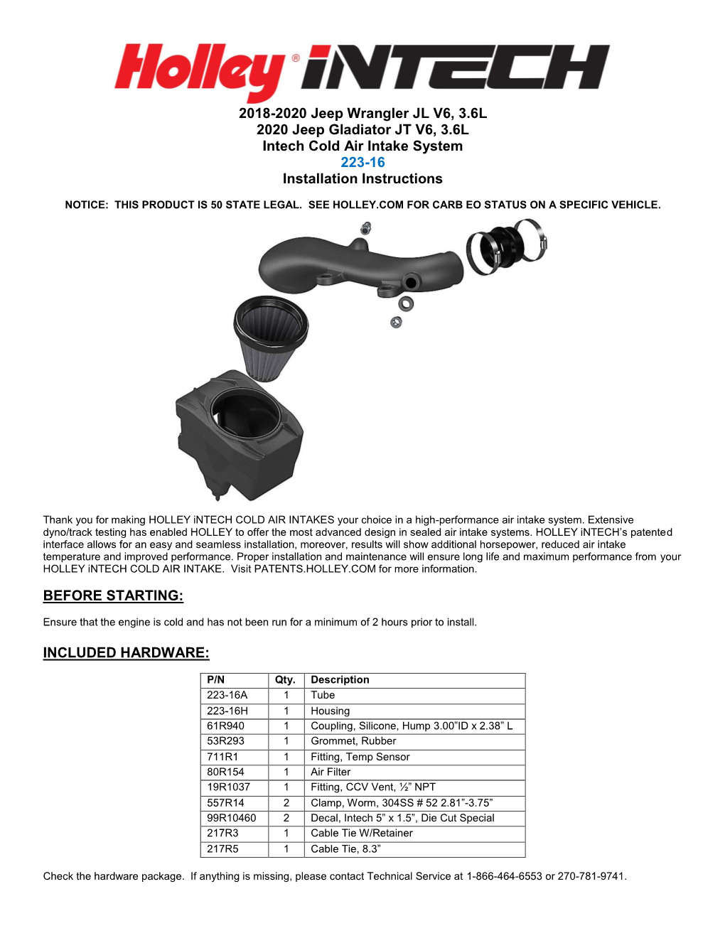 223-16 Installation Instructions