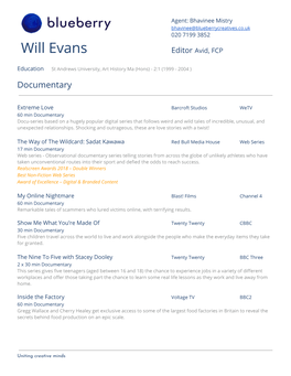 Will Evans Editor​ A​ Vid, FCP
