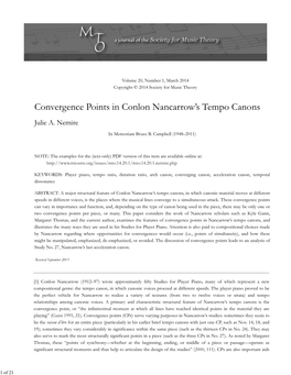 MTO 20.1: Nemire, Convergence Points