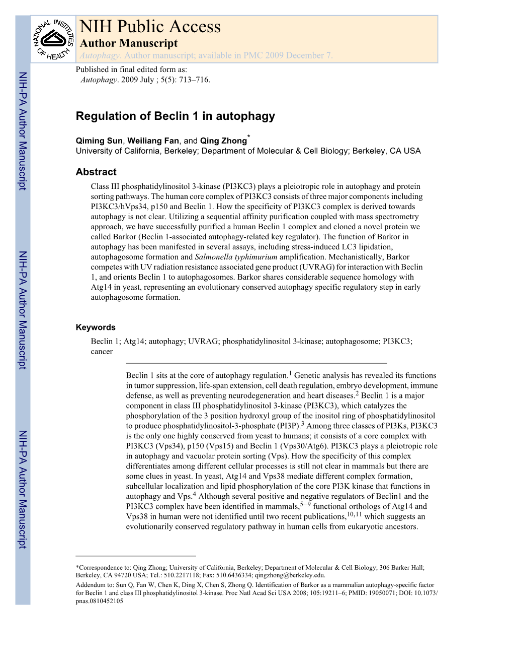 NIH Public Access Author Manuscript Autophagy