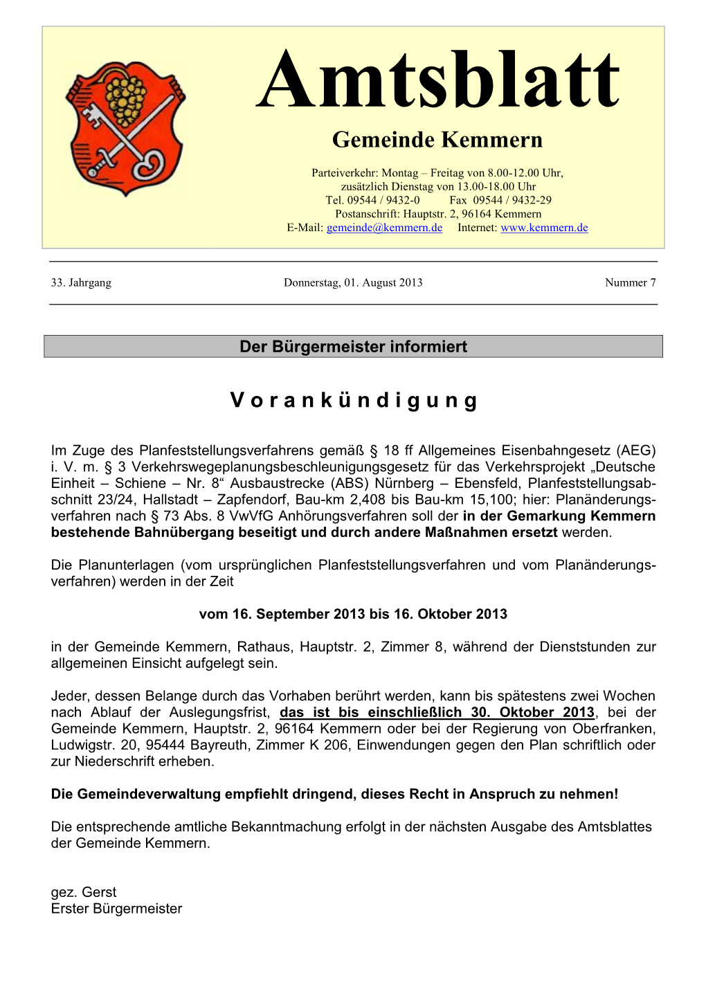 Amtsblatt Gemeinde Kemmern