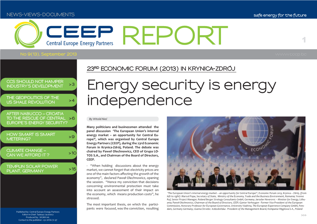 REPORT 1 No 9(13), September 2013