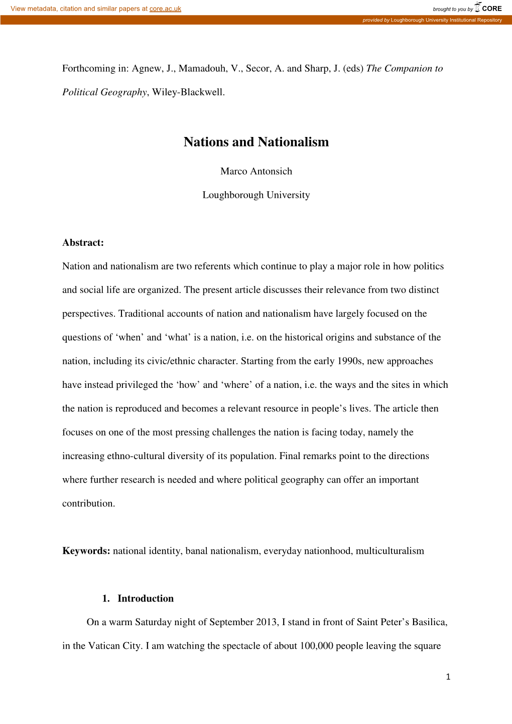 Nations and Nationalism