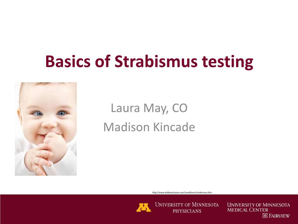 Basics of Strabimus Testing