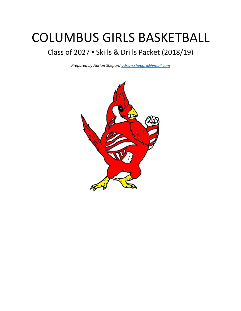 COLUMBUS GIRLS BASKETBALL Class of 2027 • Skills & Drills Packet (2018/19)