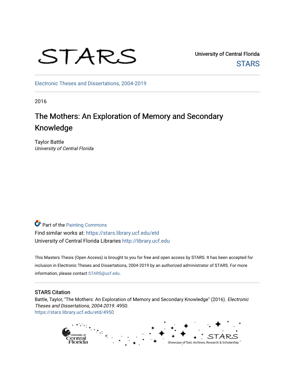 The Mothers: an Exploration of Memory and Secondary Knowledge