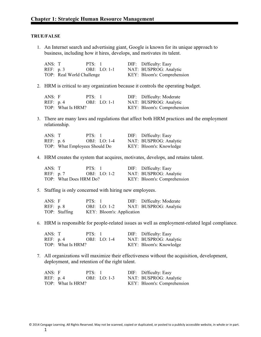 Chapter 1: Strategic Human Resource Management s1