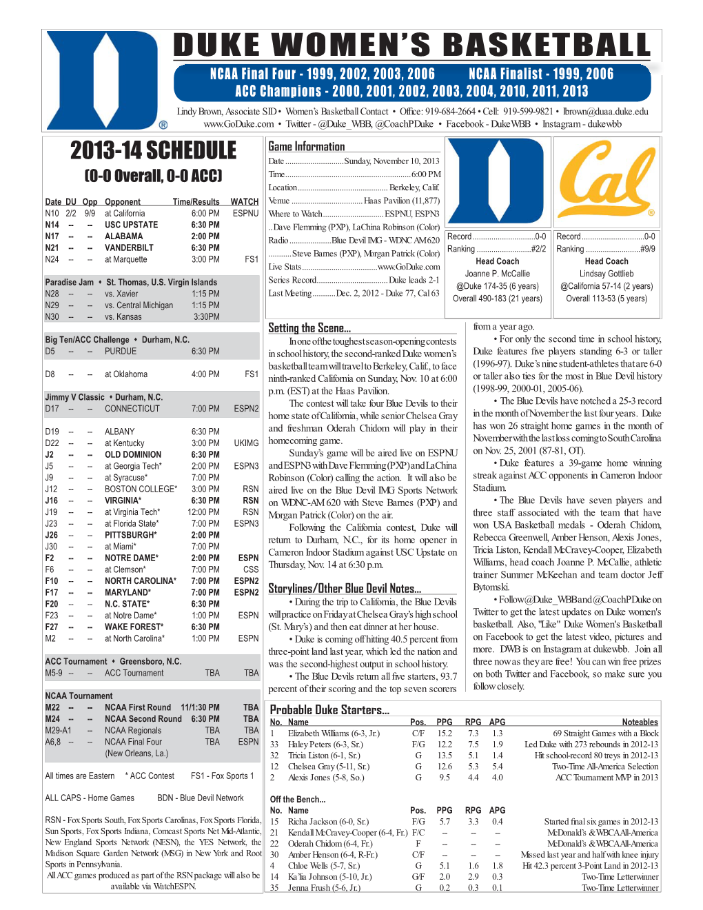 2013-14 WBB Game Notes