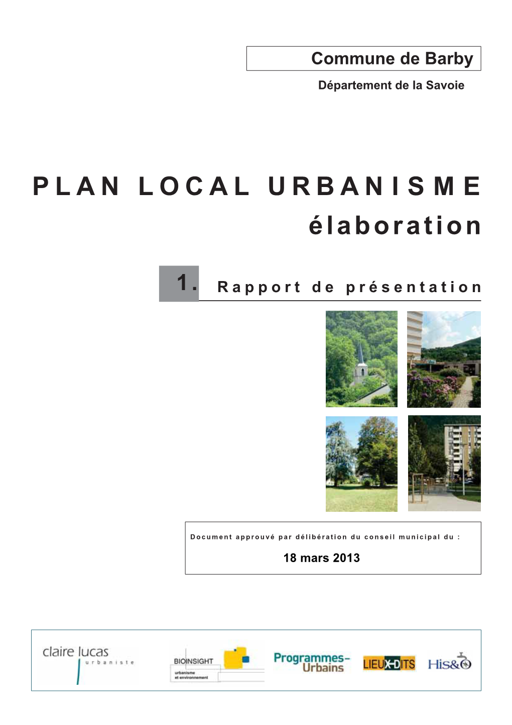 PLAN LOCAL URBANISME Élaboration