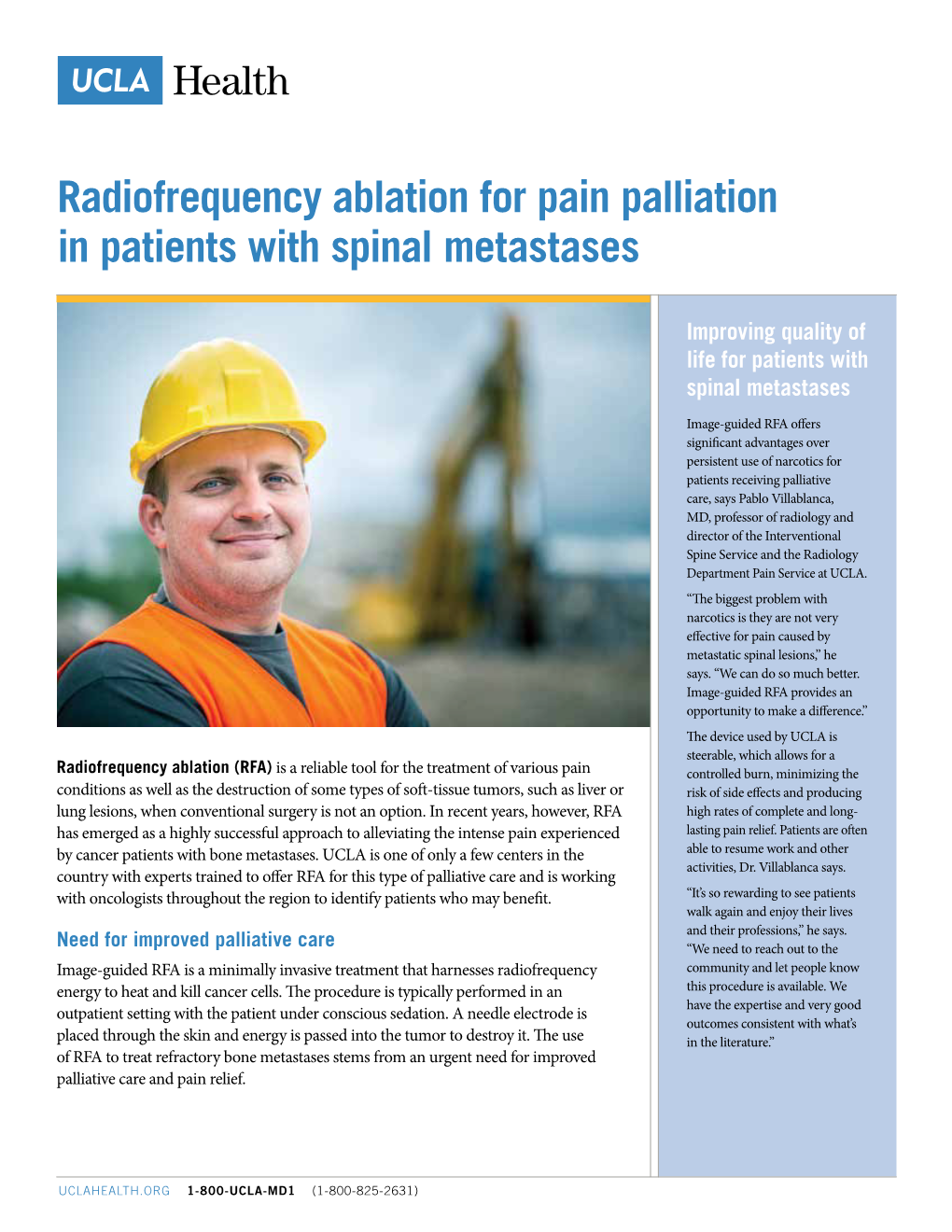 Radiofrequency Ablation for Pain Palliation in Patients with Spinal Metastases