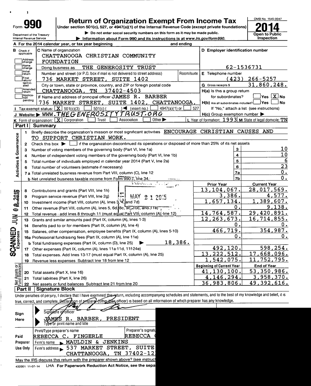 Return of Organization Exempt from Income Tax VMUNO , .Thegr ENER051