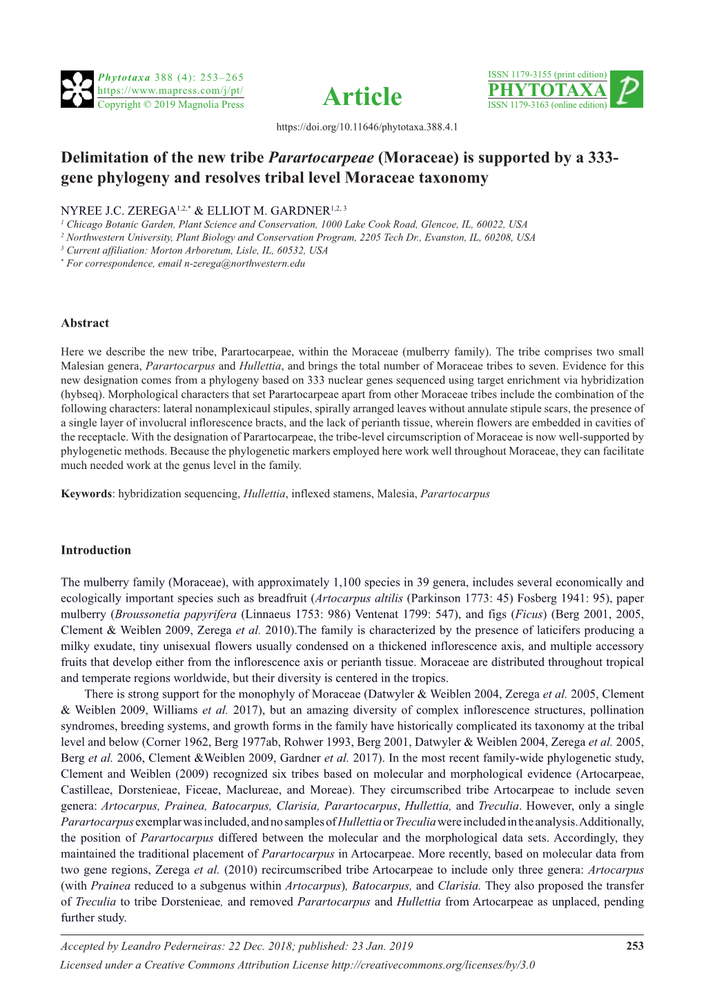 Is Supported by a 333-Gene Phylogeny and Resolves Tribal Level Moraceae