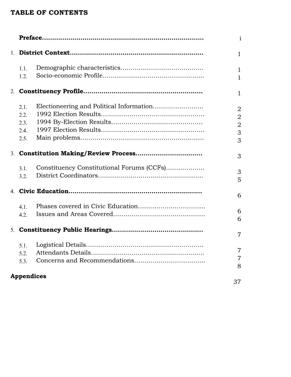 Table of Contents