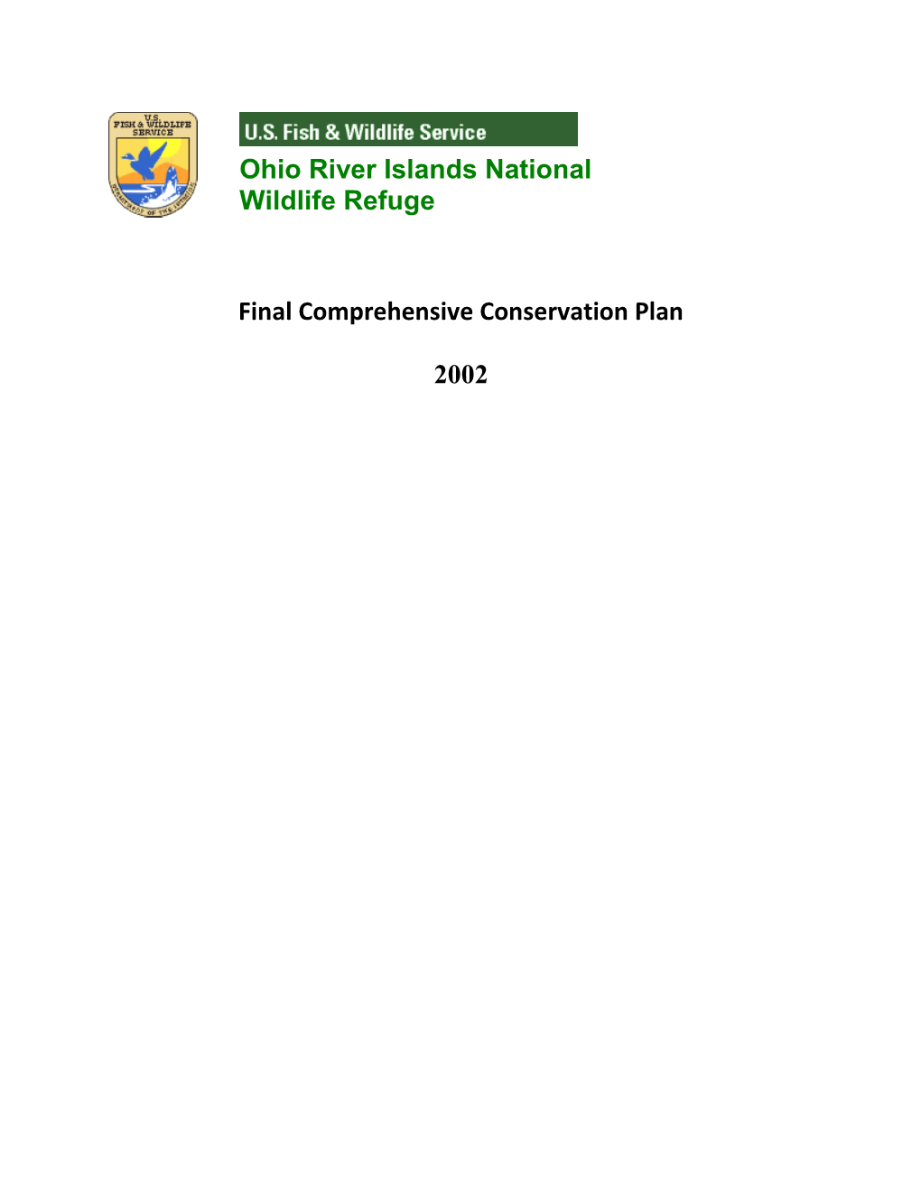 Ohio River Islands National Wildlife Refuge Final Comprehensive Conservation Plan 2002