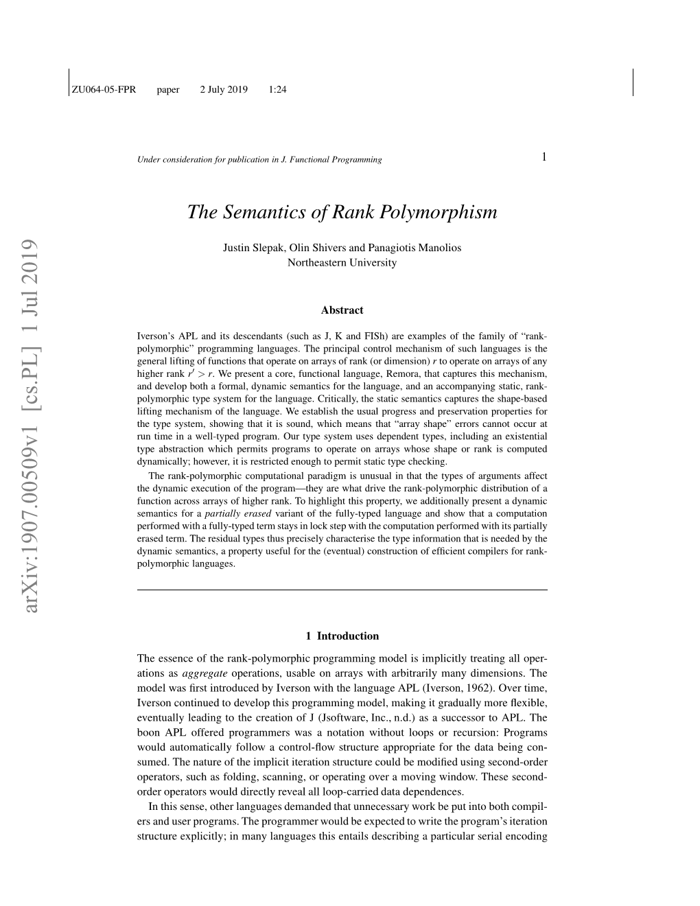 The Semantics of Rank Polymorphism