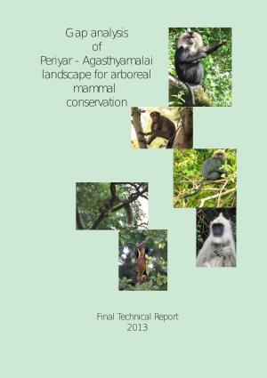 Gap Analysis of Periyar - Agasthyamalai Landscape for Arboreal Mammal Conservation