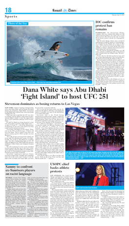 18 Dana White Says Abu Dhabi 'Fight Island' to Host UFC