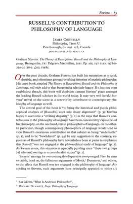 Russell's Contribution to Philosophy of Language [Review of Graham