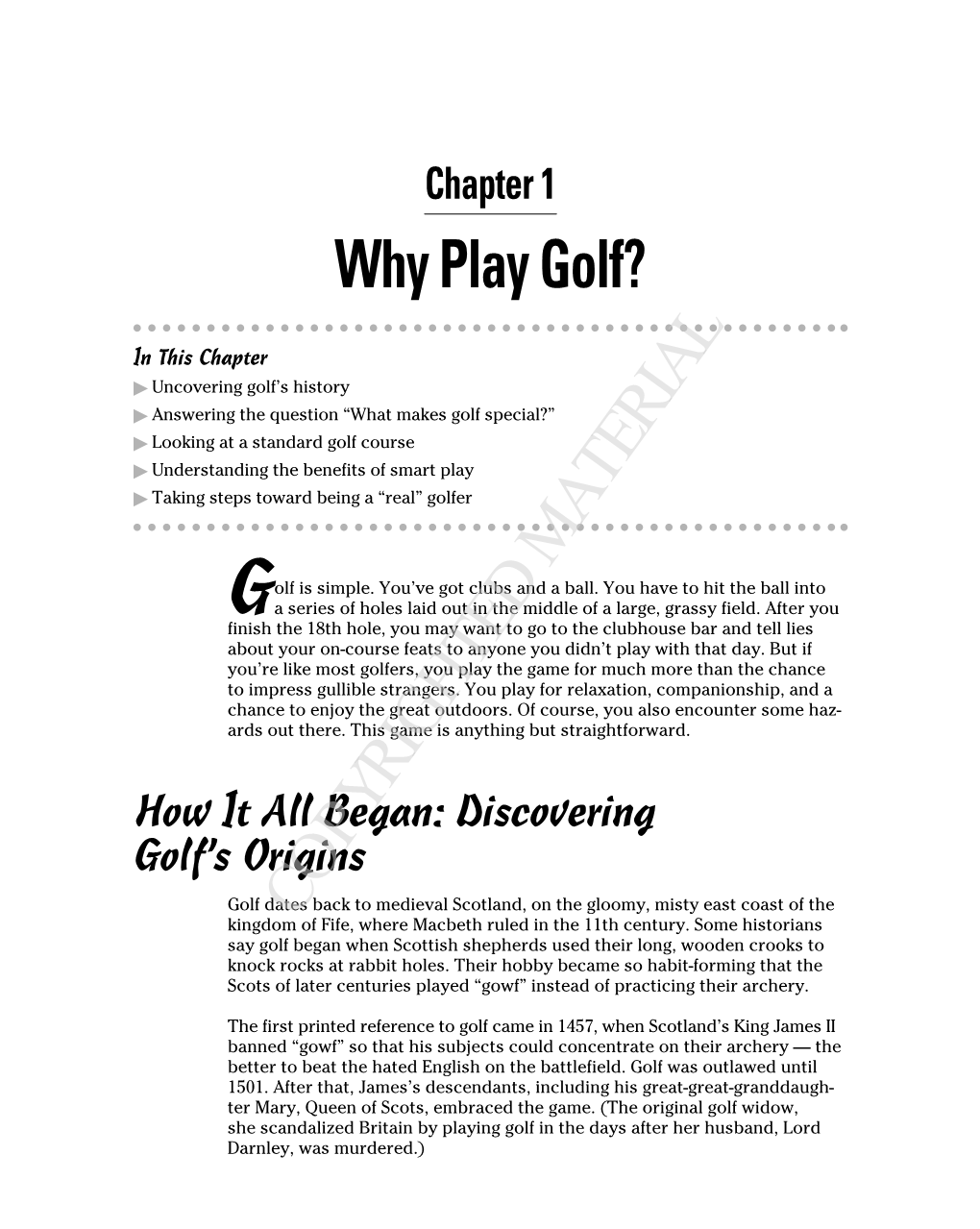 Why Play Golf?