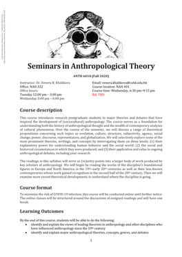 Seminars in Anthropological Theory
